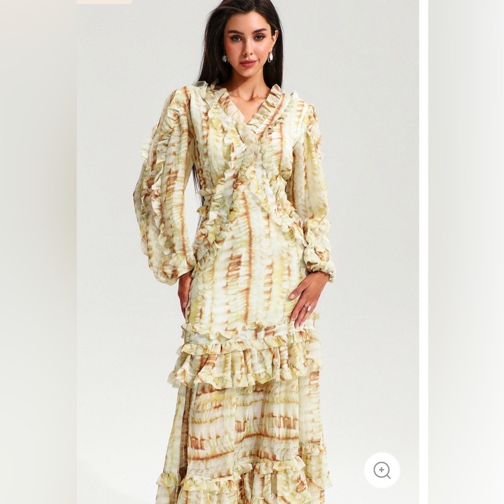 JardinVue MAXI RUFFLED DRESS